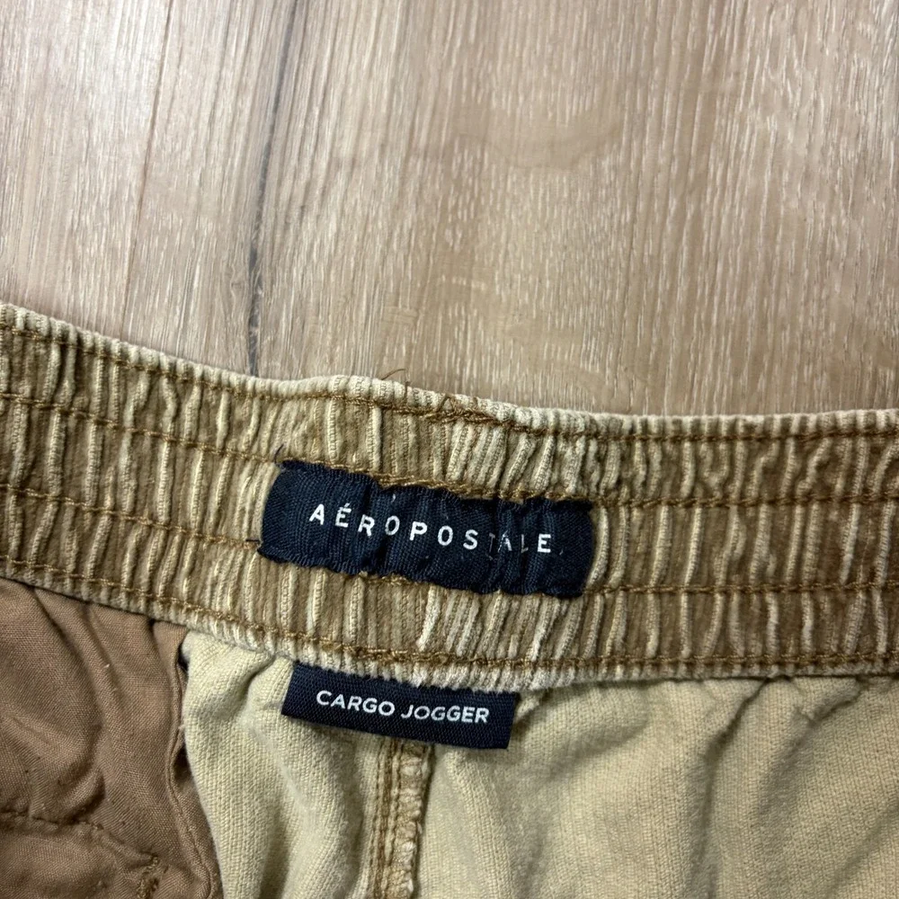 Aeropostale Cargo Corduroy Jogger Pants Womens Medium 100% Cotton Brown